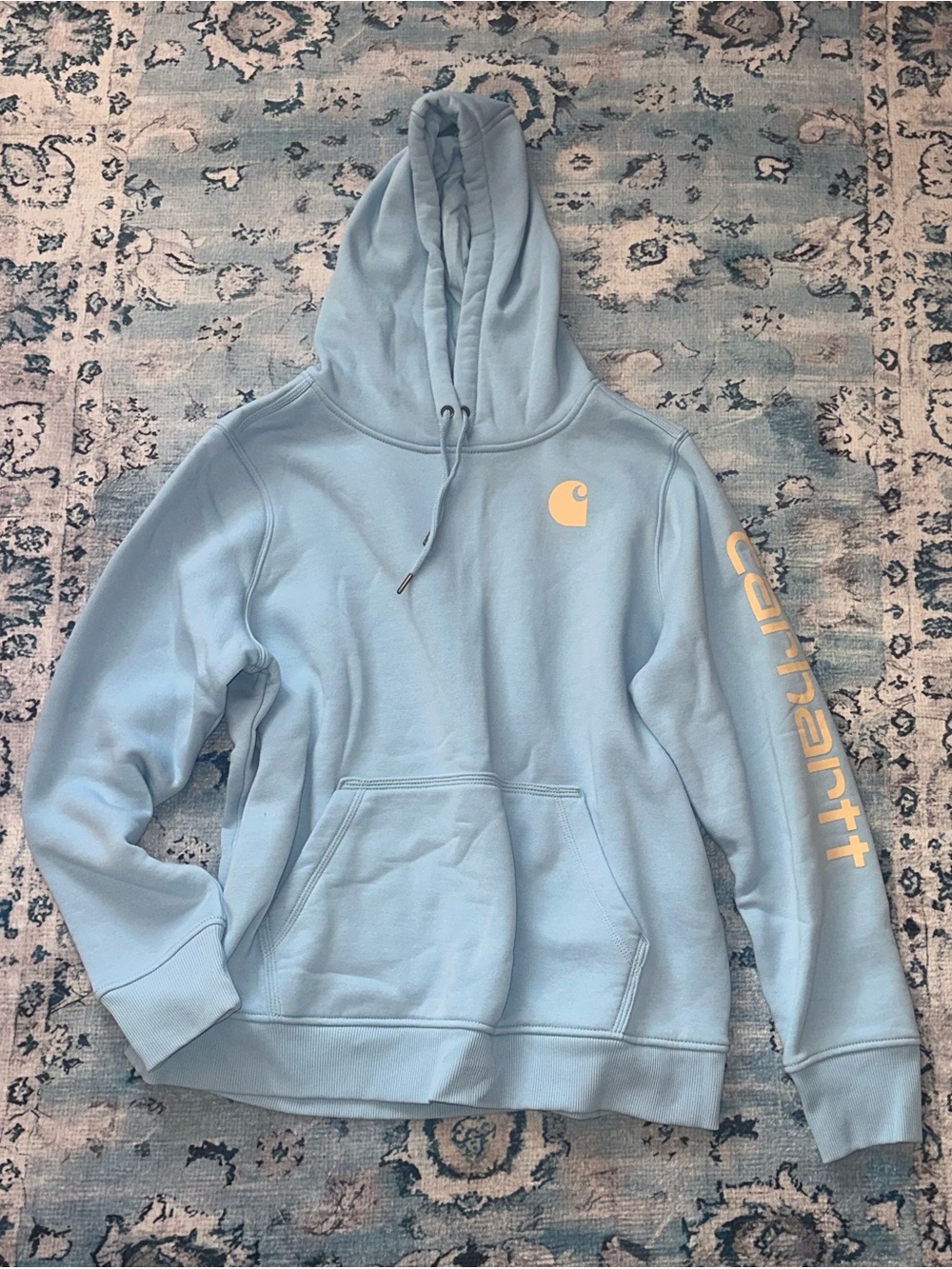 Carhartt Women’s Logo Hoodie Size XL Light Blue Sweatshirt